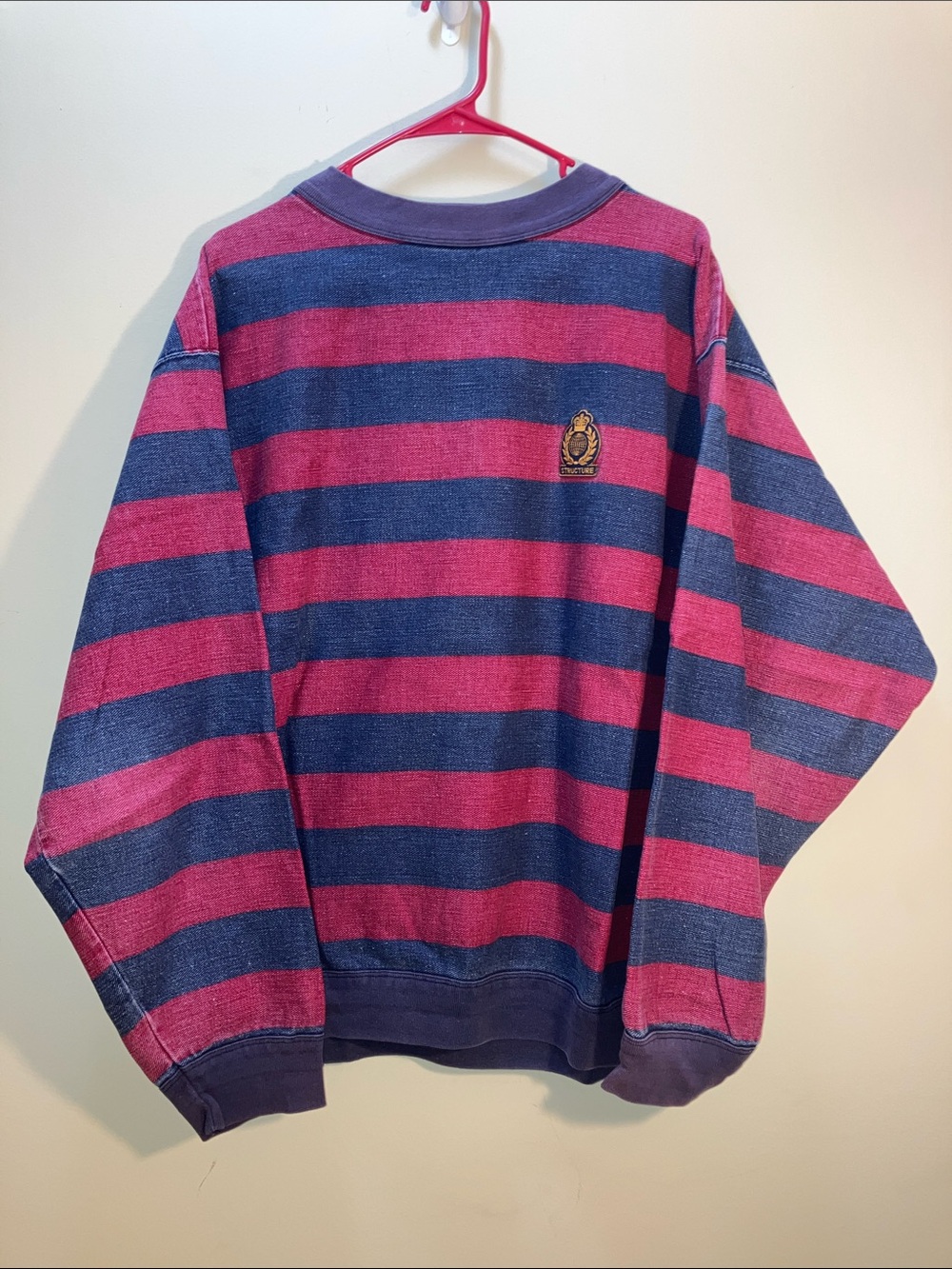 Structure Striped Crewneck Sweatshirt in Ref and Navy